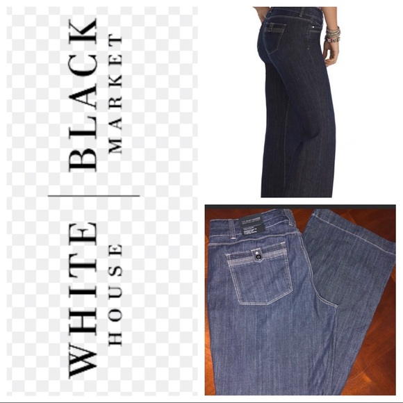 White House Black Market Denim - NWT WHBM TROUSER flared 80s vintage JEANS